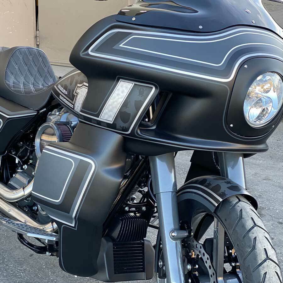 Fairings ABSフロントフェアリング  ハーレーソフトアイルローライダーFXLR 2018-2022に適しています ABS Front Fairing   Windshield Fit For Harley Softail Low Rider FXLR 2018-2022