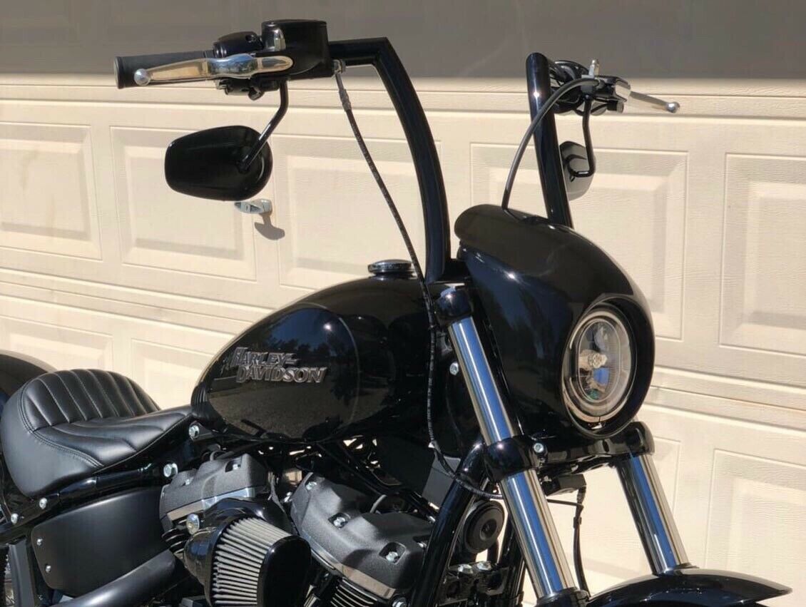 Iron Optics Motorrad Kennzeichenhalter + Beleuchtung Harley Davidson Fat  Bob Bj.2018 / Typ 1