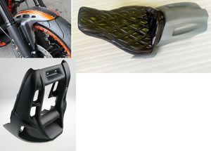 TM Front Fender Chin Spoiler Fits Harley Softail FXDR M8 18+ Lower Fairing BLACK