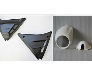 TM Fits Harley Dyna 1999 2000 2001 2002 Headlight Fairing Vent Side Covers BLACK