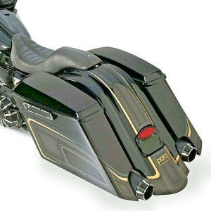 TM Stretched Saddlebags Kit Harley Touring Street Glide Road King 2009-23 BLACK