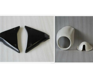 TM Headlight Mask Fairing Side Cover Fits Harley FXR 1982-99 Cowl CARBON FIBER