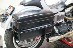 TM Saddlebags Panniers Fits Harley FXR FXRP FXRD FXDL Touring Police Style BLACK