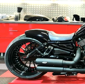 TM Rear Fender Pan 240-260mm Fits Harley V Rod Night Rod Muscle Custom BLACK