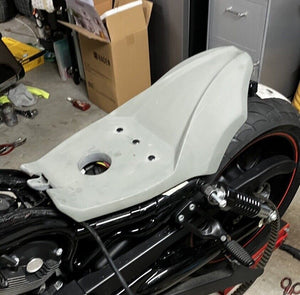 TM Seat + Rear Fender Fits Harley V Rod Night Rod Muscle 07-17 CARBON FIBER LOOK