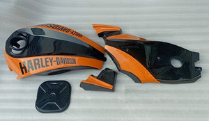 TM Airbox Cover Rear Fender Seat Harley V Rod Night Rod 07-17 CARBON LOOK+ORANGE