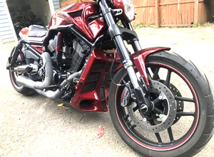 TM For Harley V Rod Night Rod Muscle Custom Drag Front Fender 12-17 CARBON FIBER