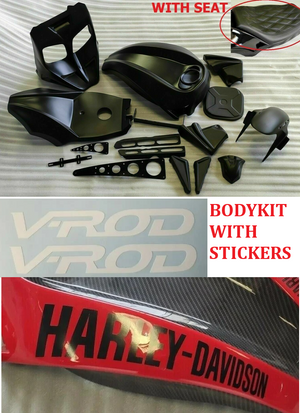 TM For Harley V Rod NRS V-Rod 12-17 Airbox Tank Radiator Bodykit Stickers BLACK