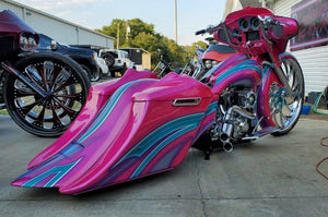 "INSANE" Bagger Harley Touring Saddlebags Rear Fender Tank Side Cover Dash GLIDE