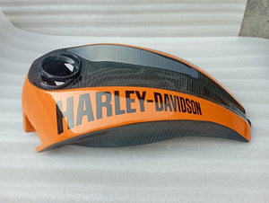 TM Airbox Tank Cover Harley V Rod Night Rod 2002-17 CUSTOM CARBON+ORANGE PAINTED