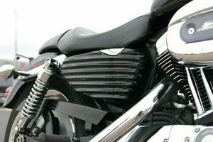Gerippt Bobber Öl Tank Batterie Seite Bezüge 14 + Harley Sportster Eisen 72 48