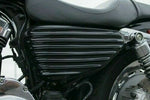 Acanalado Flotador Aceite Tanque Batería Lateral Cubiertas 14 + Harley Davidson