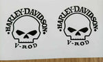 Pair Harley Davidson HD V-ROD Vrod V Rod Night Rod Skull Decals Stickers 4"