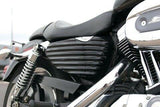 Ribbed Bobber Side Covers HD Sportster Iron883 Roadster Nightster Forty Eight 48 - RIDER PITSTOP